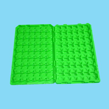 Plastic green transport tray customized for electronic parts