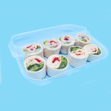 Custom plastic packaging tray with lid for cakes and pastries