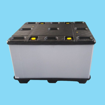 Collapsible Plastic Pallet Box with Belt